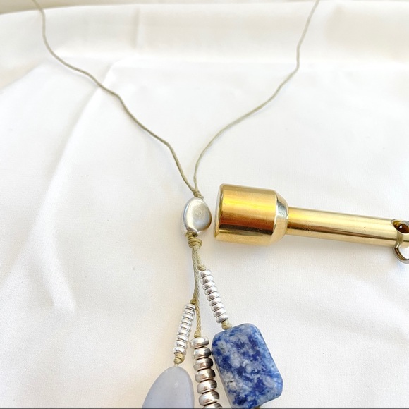 Rock Gem Necklace Bead Jewelry String Stone Blue - Picture 8 of 11
